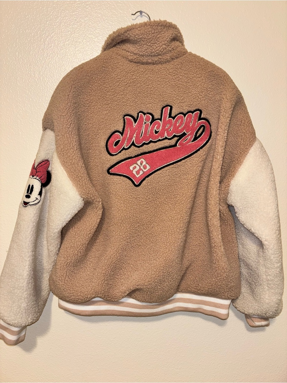 Disney X Forever 21 Varsity Sherpa Jacket Mickey Mouse women L - Picture 5 of 5